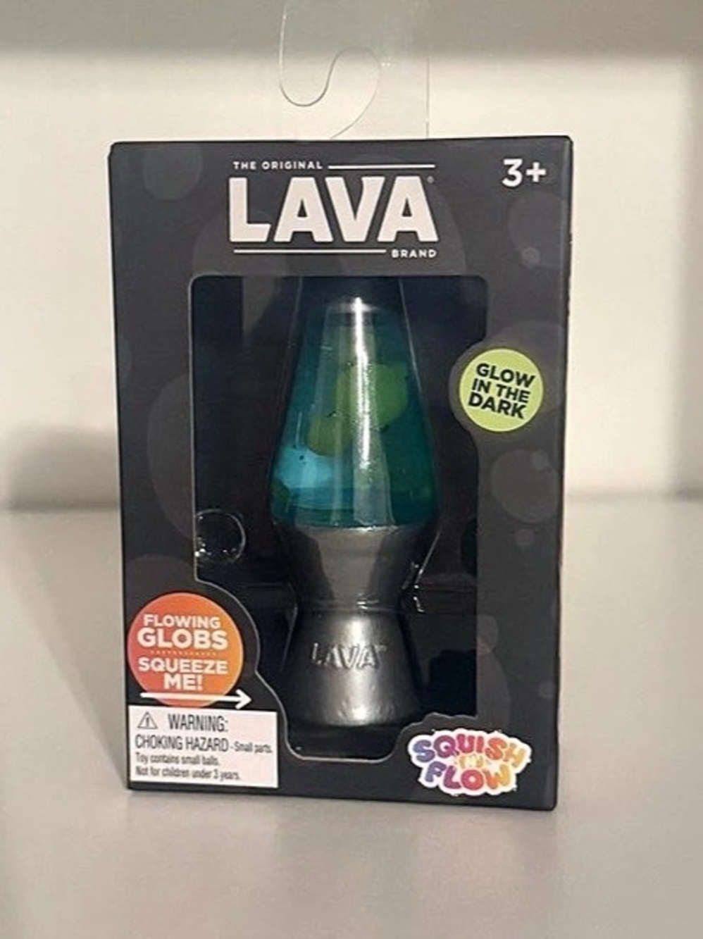 Rare! Lava Glow Globes squish Toy Blue & Green NWT